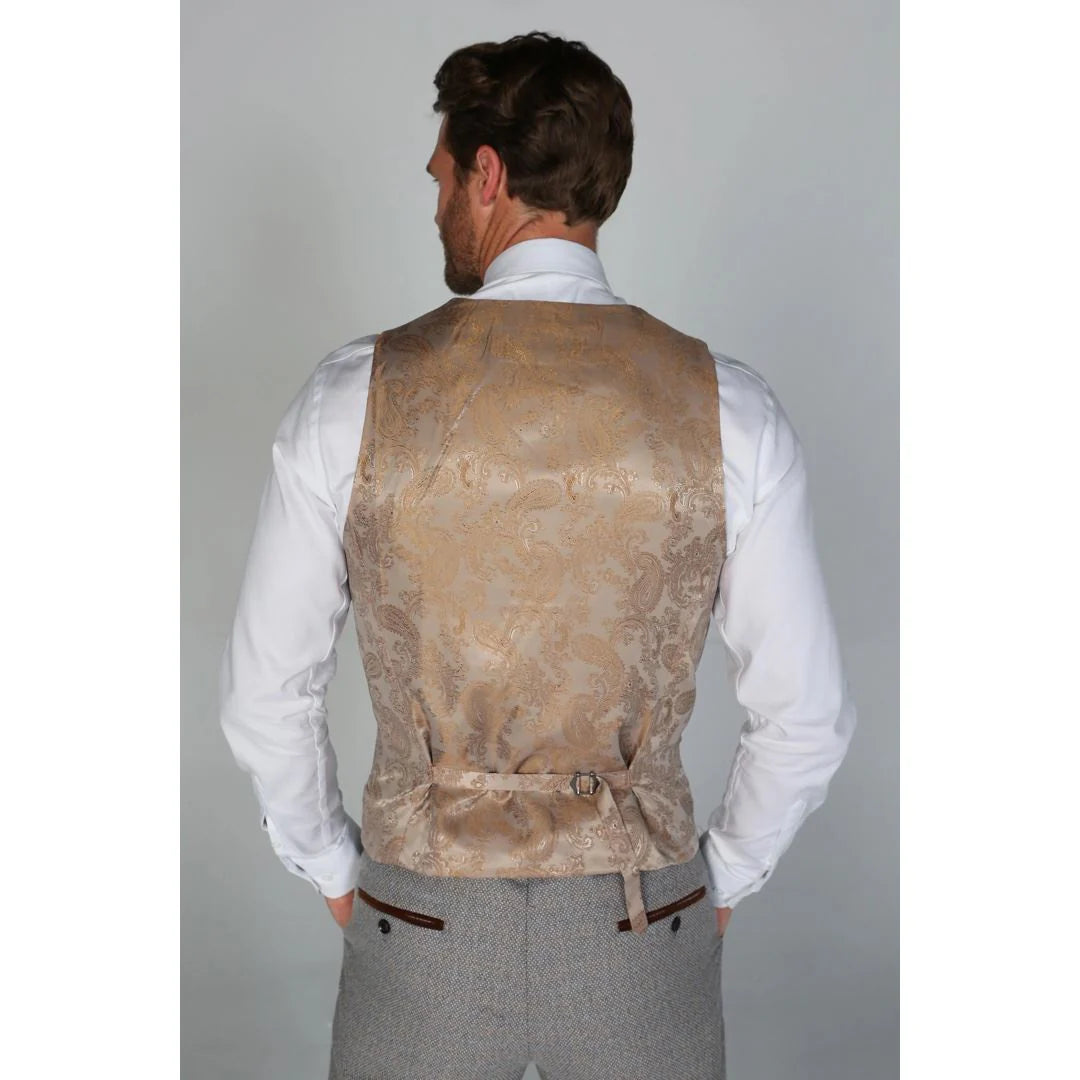 Ralph - Miesten kermanvärinen tweed-liivi