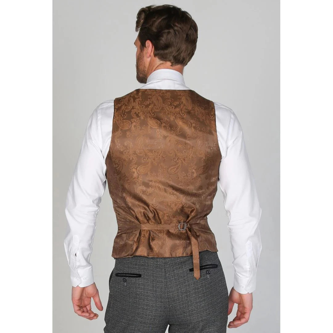 Ralph - Miesten tummansininen tweed-liivi