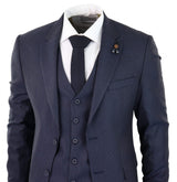 Tummansininen pinstripe-kolmiosainen puku - RC20-31