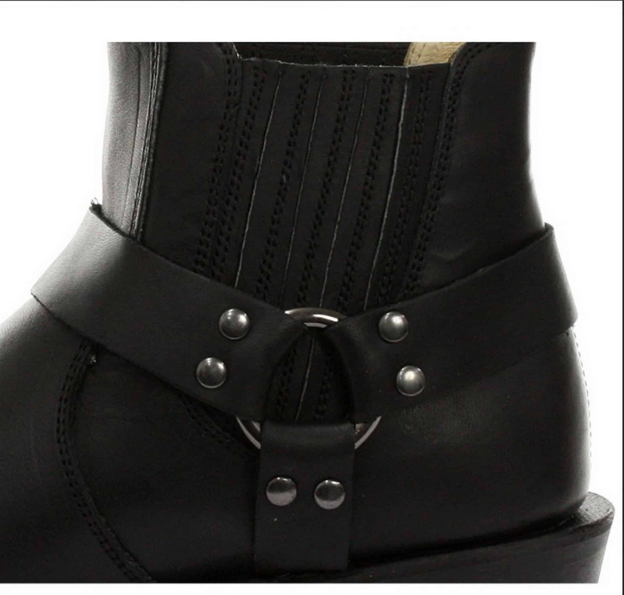 Unisex-nahkaiset biker-nilkkurit, rock, punk, grinders-solki, cowboy-ratsastuskengät