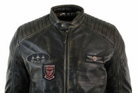 Aitoa nahkaa, pesty biker-Airforce-takki, kulunut, rento istuvuus, retro-vintage-tyyli miehille