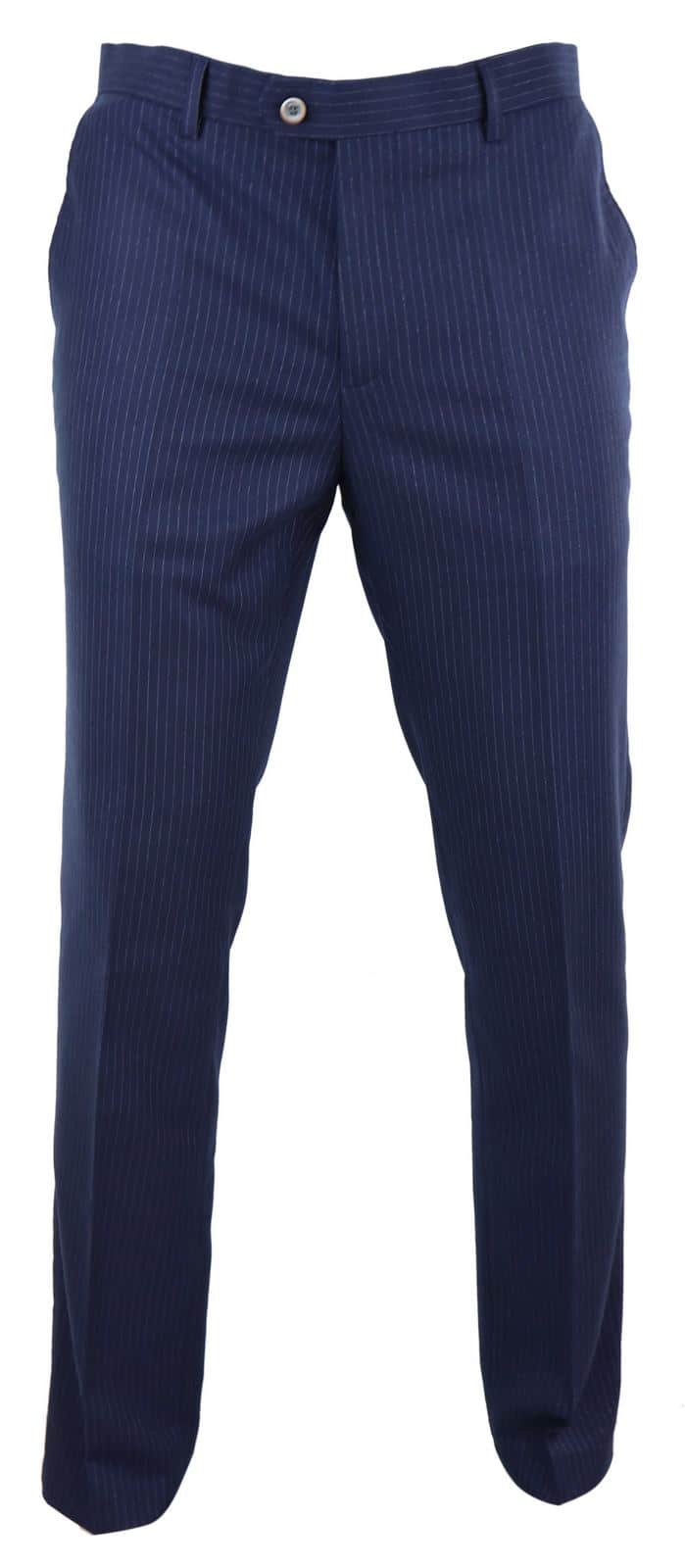 Miesten tummansiniset pinstripe-housut - Cavani Rosselli
