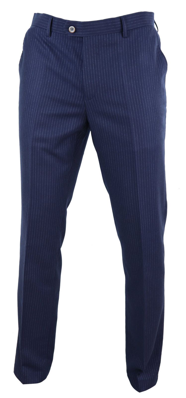 Miesten tummansiniset pinstripe-housut - Cavani Rosselli