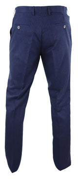 Miesten tummansiniset pinstripe-housut - Cavani Rosselli