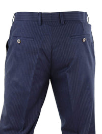 Miesten tummansiniset pinstripe-housut - Cavani Rosselli