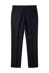 Ryan - Miesten tummansiniset tweed-ruutuhousut