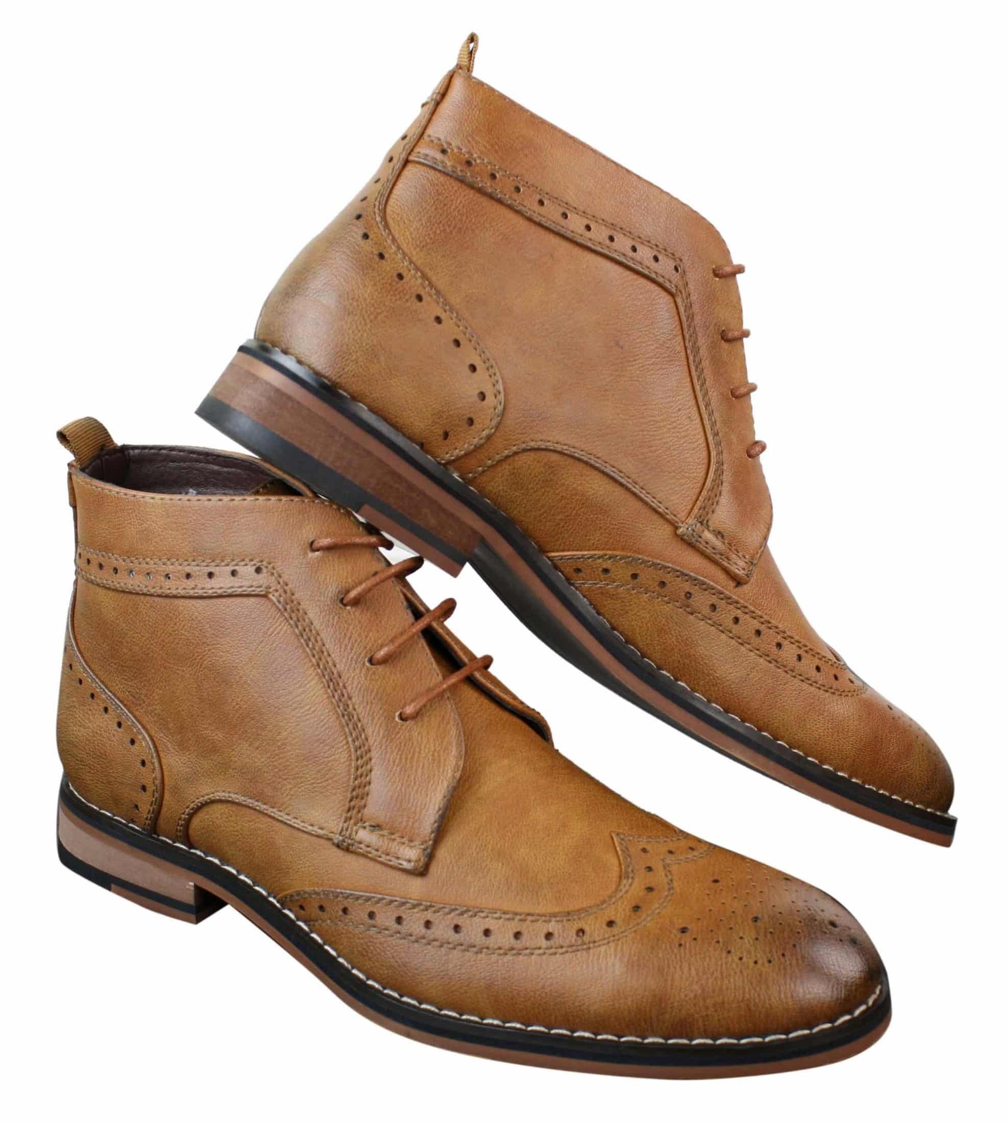Miesten slip-on-kengät ja nauhalliset saappaat, ruskeat, sotilaskengät, brouge-nilkkurit, tyylikkäät rentot nahkavuorilla