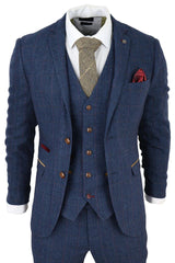 Scott miesten sininen kolmiosainen tweed-ruutupuku