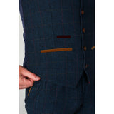 Scott - Miesten sininen ruutuliivi tweed-kuviolla