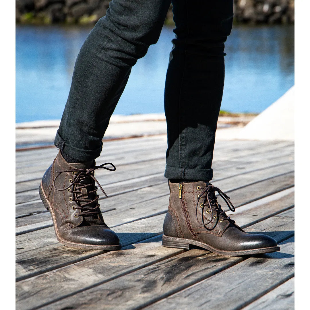 Sebastian - Miesten ruskeat nauhalliset nahkaiset aavikkosaappaat