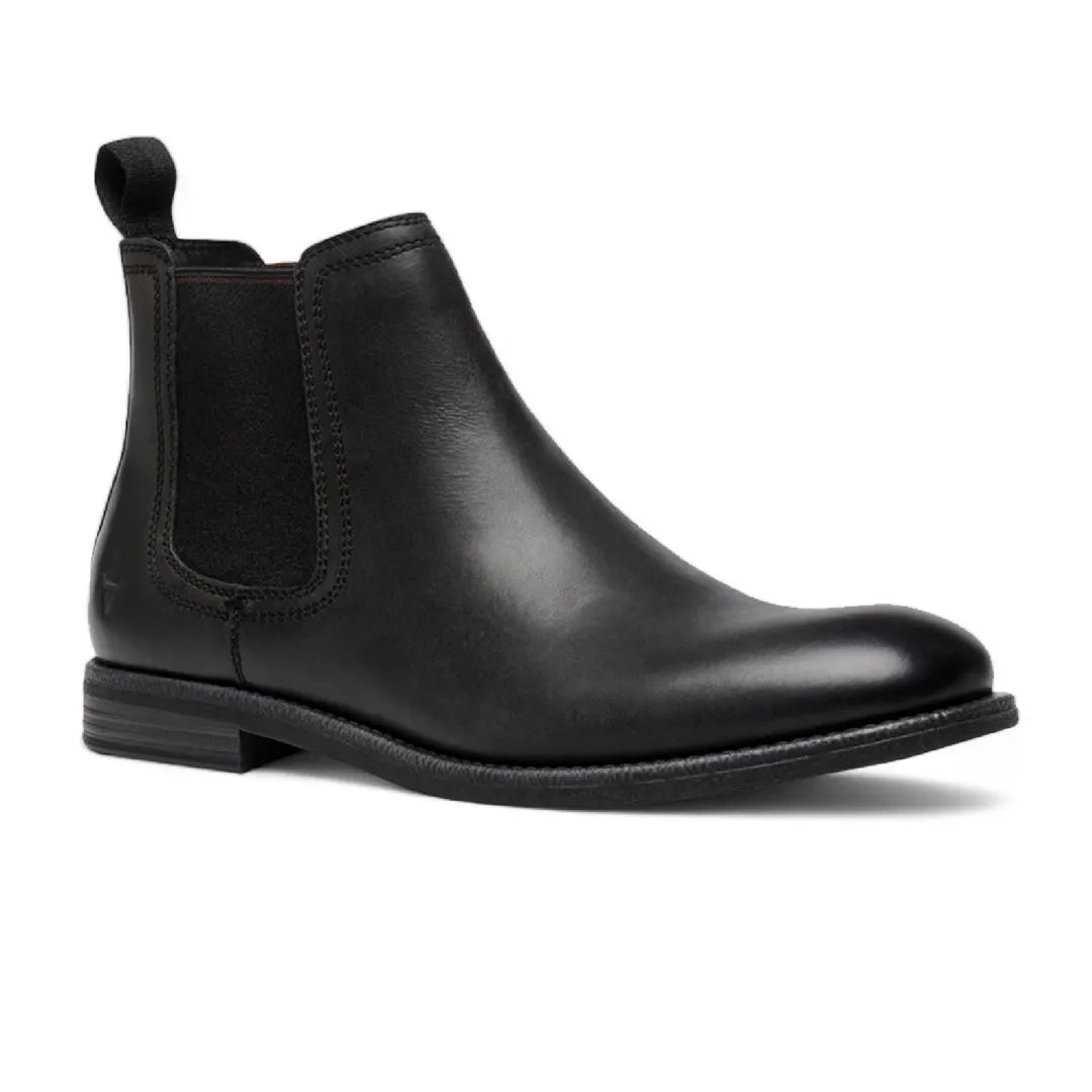 Sergio - Miesten mustat nahkaiset slip-on-chelsea-saappaat