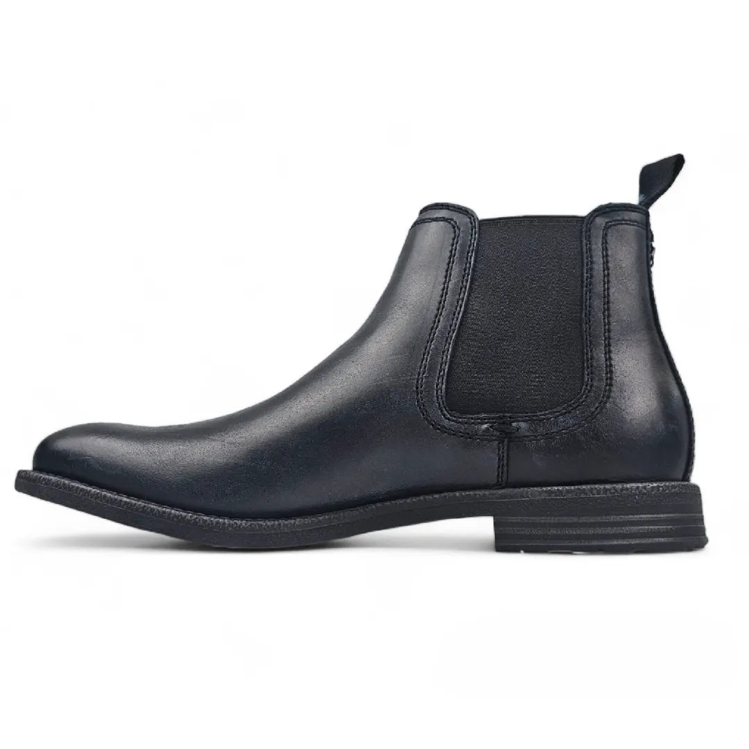 Sergio - Miesten mustat nahkaiset slip-on-chelsea-saappaat