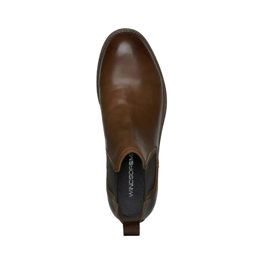 Sergio - Miesten ruskeat nahkaiset slip-on-chelsea-saappaat