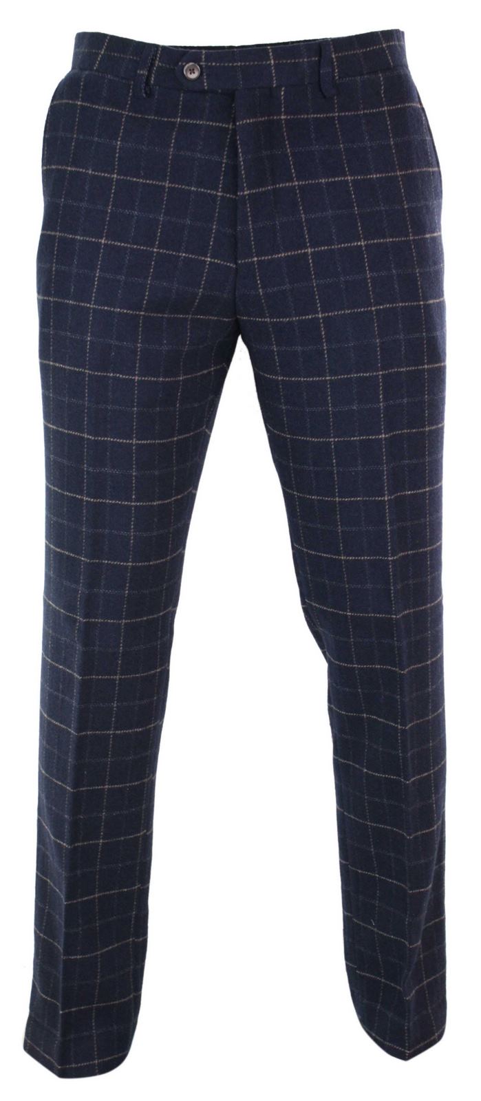 Cavani Shelby - Miesten klassiset tweed-ruutukuvioiset vintage-huulihousut