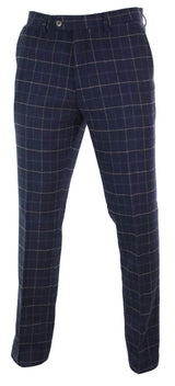 Cavani Shelby - Miesten klassiset tweed-ruutukuvioiset vintage-huulihousut
