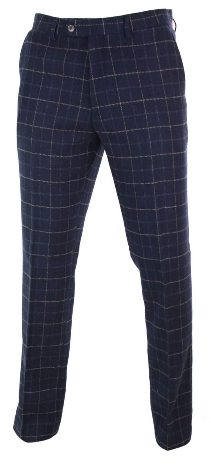 Cavani Shelby - Miesten klassiset tweed-ruutukuvioiset vintage-huulihousut