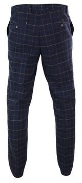 Cavani Shelby - Miesten klassiset tweed-ruutukuvioiset vintage-huulihousut