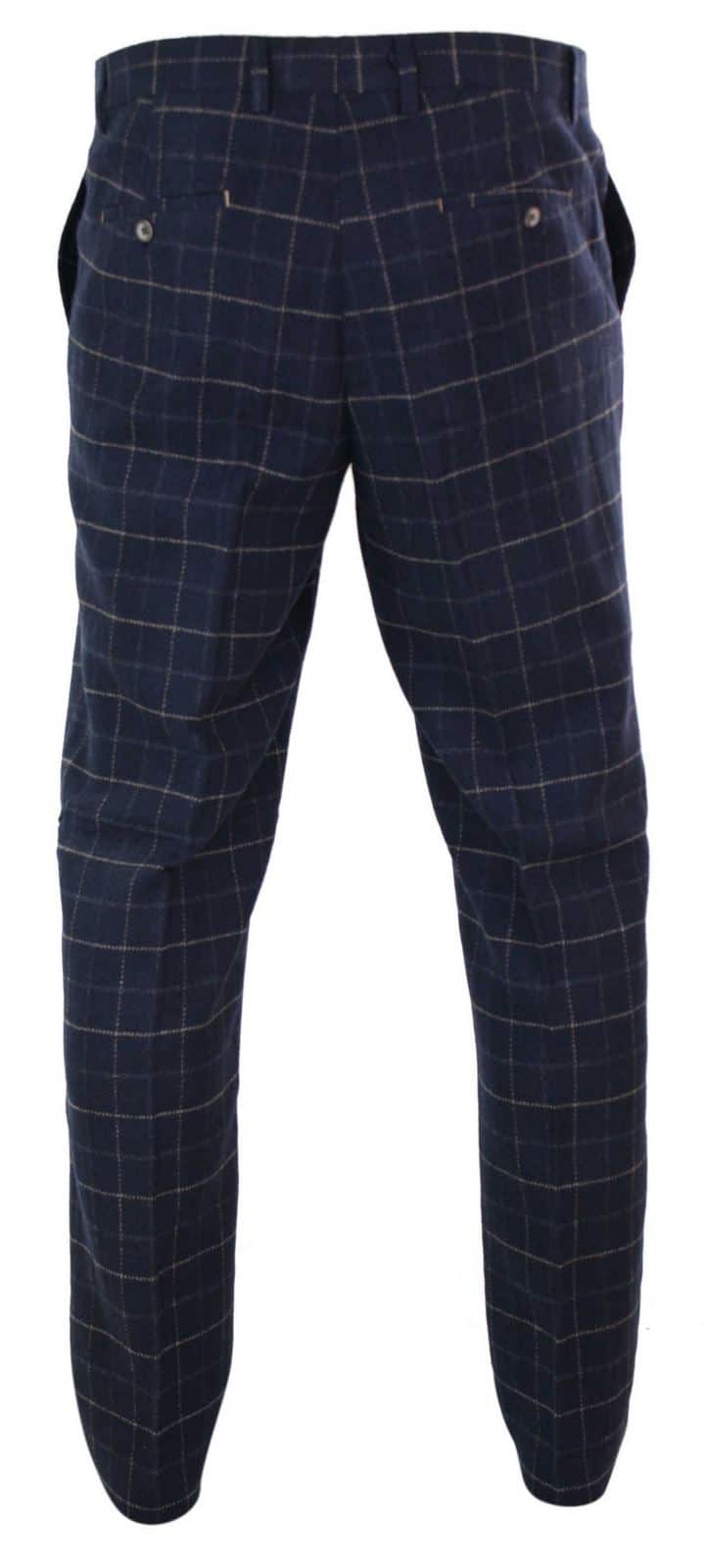 Cavani Shelby - Miesten klassiset tweed-ruutukuvioiset vintage-huulihousut