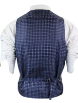 Miesten sininen tweed-liivi kalanruotokuvioinen villainen Peaky Blinders Vintage Retro