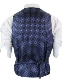 Miesten sininen tweed-liivi kalanruotokuvioinen villainen Peaky Blinders Vintage Retro