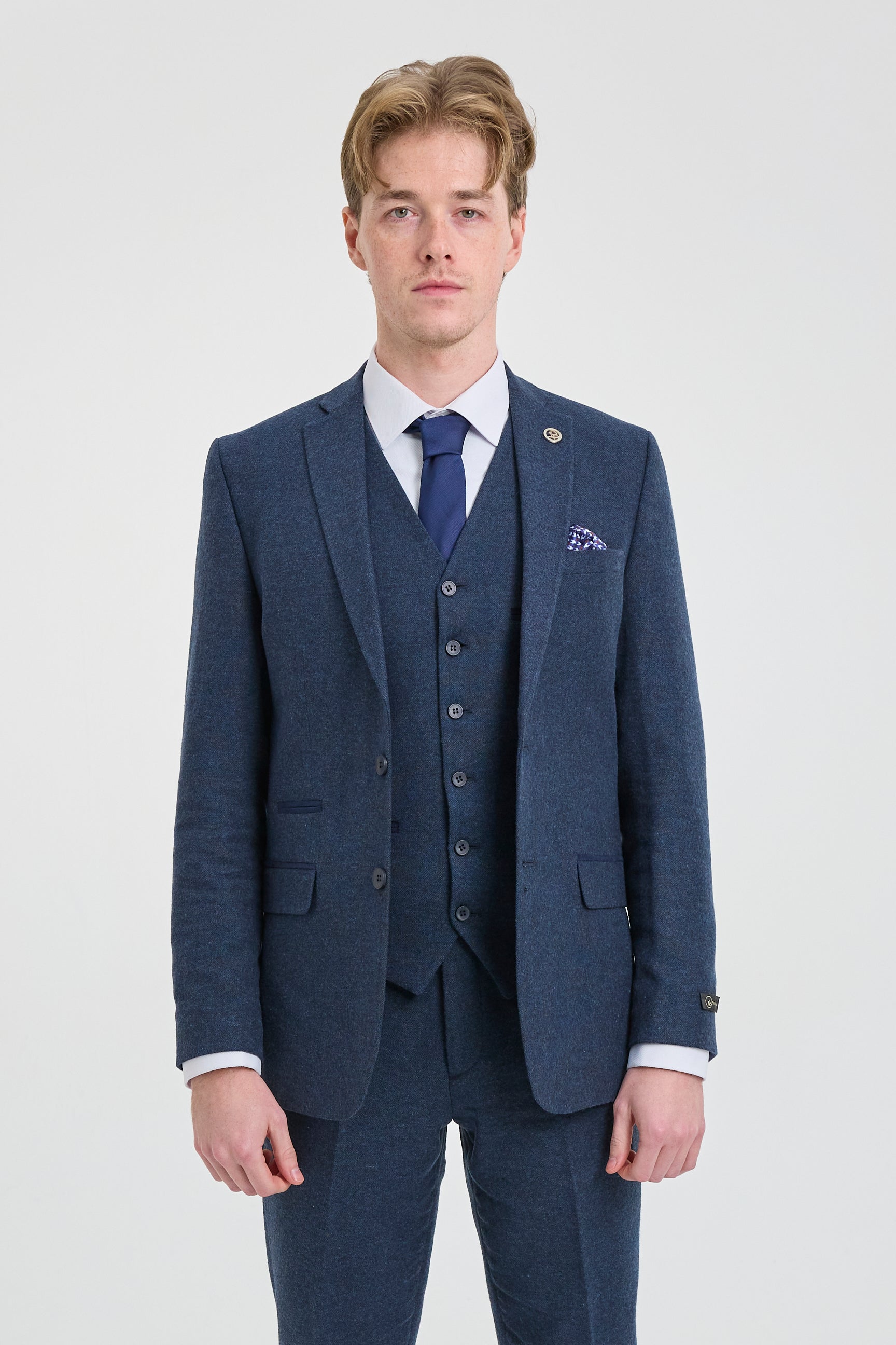 Miesten tummansininen Peaky Blinders -villapuku