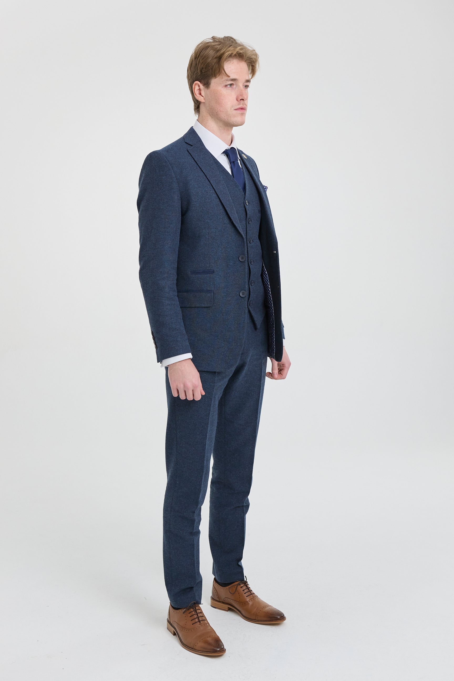 Miesten tummansininen Peaky Blinders -villapuku