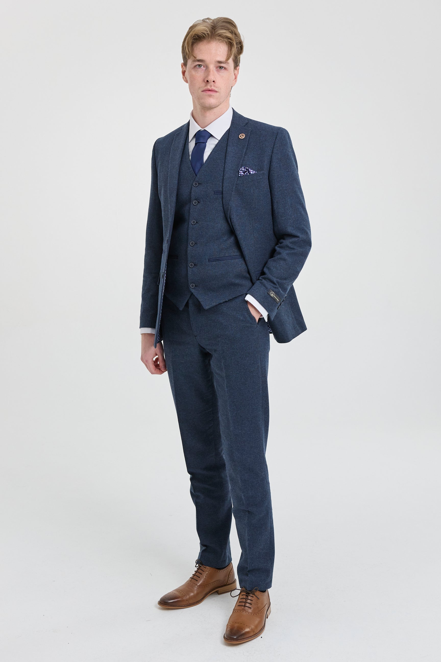 Miesten tummansininen Peaky Blinders -villapuku