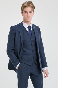 Miesten tummansininen Peaky Blinders -villapuku