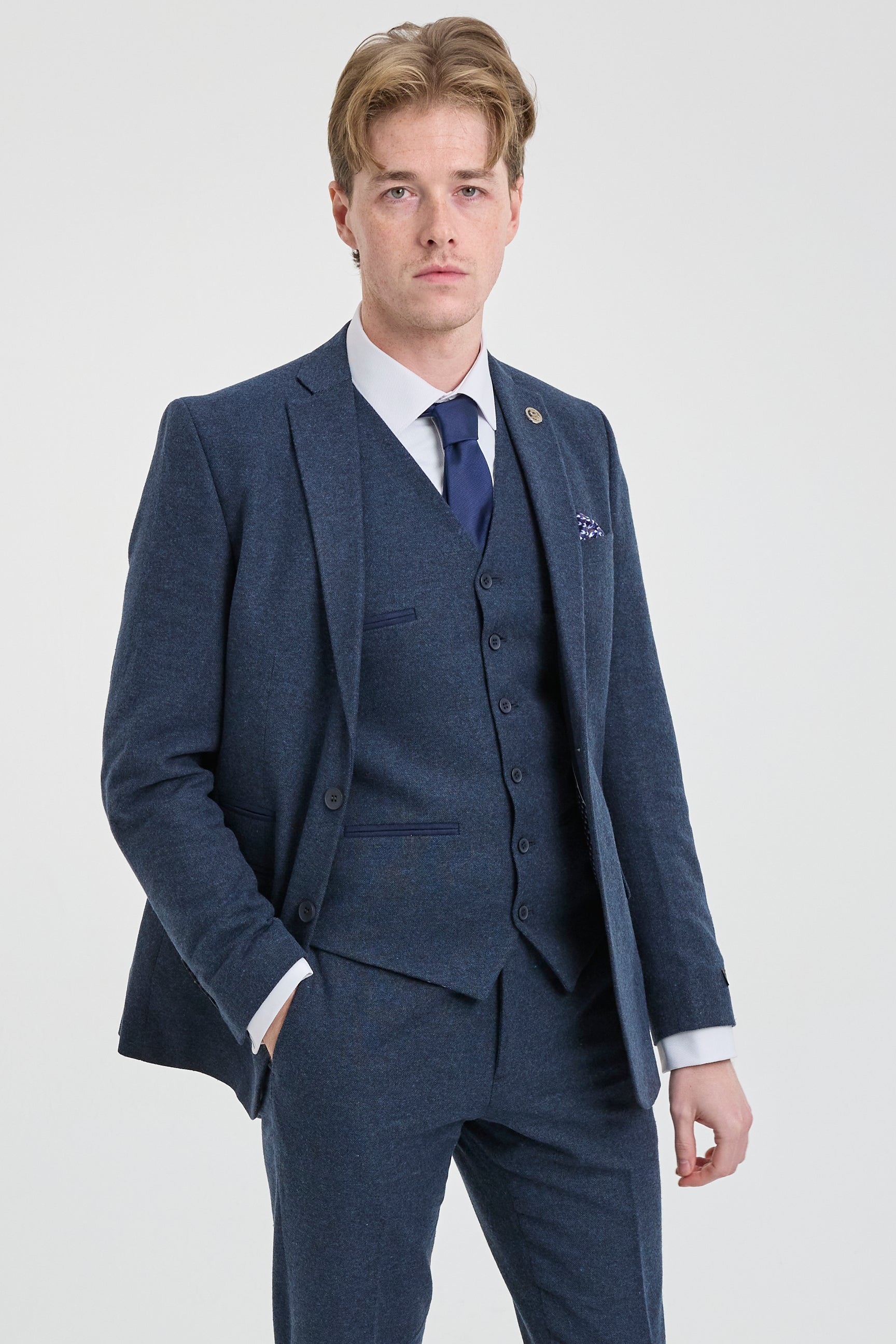 Miesten tummansininen Peaky Blinders -villapuku