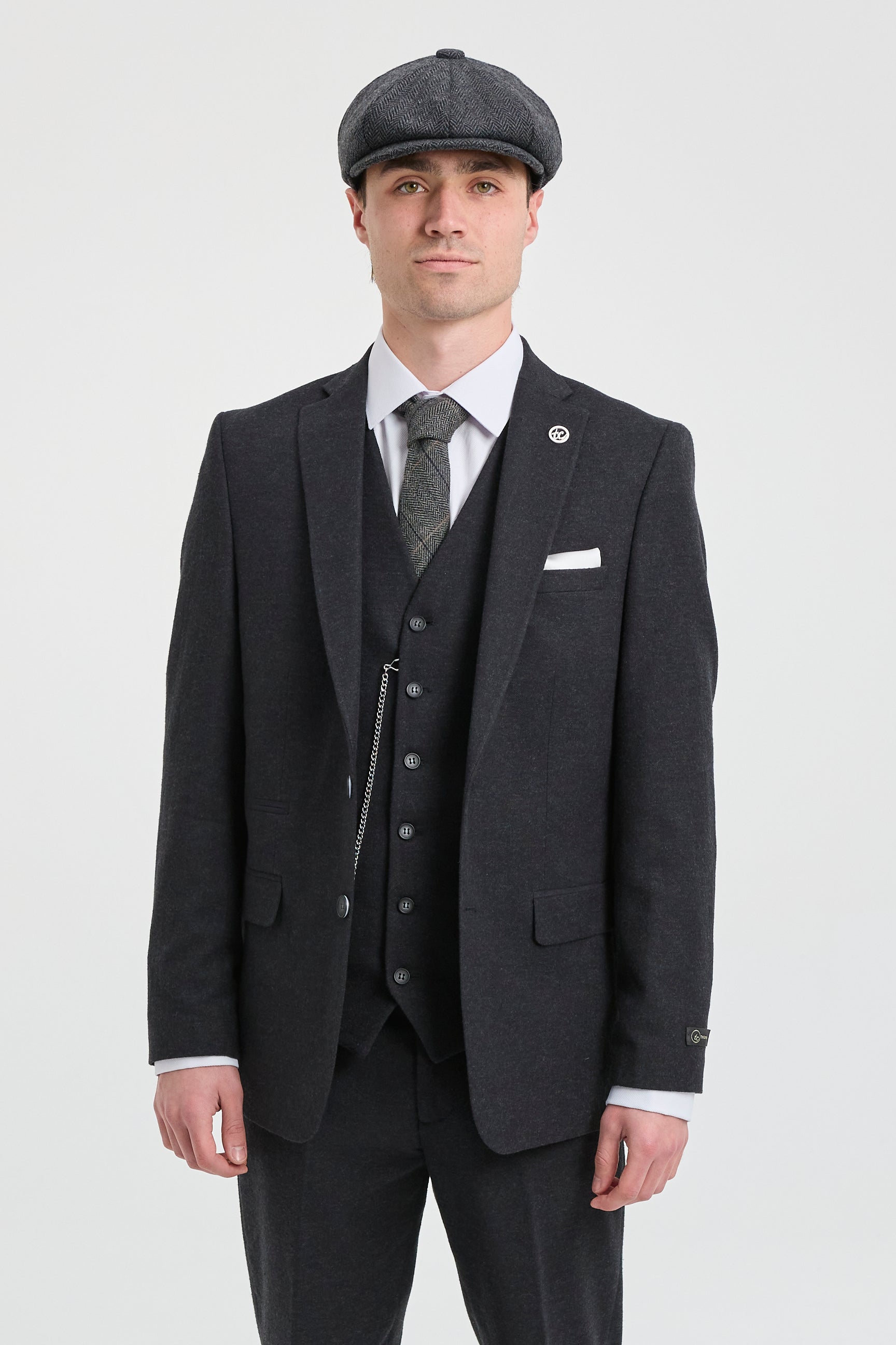 Miesten musta vintage 1920-luvun puku