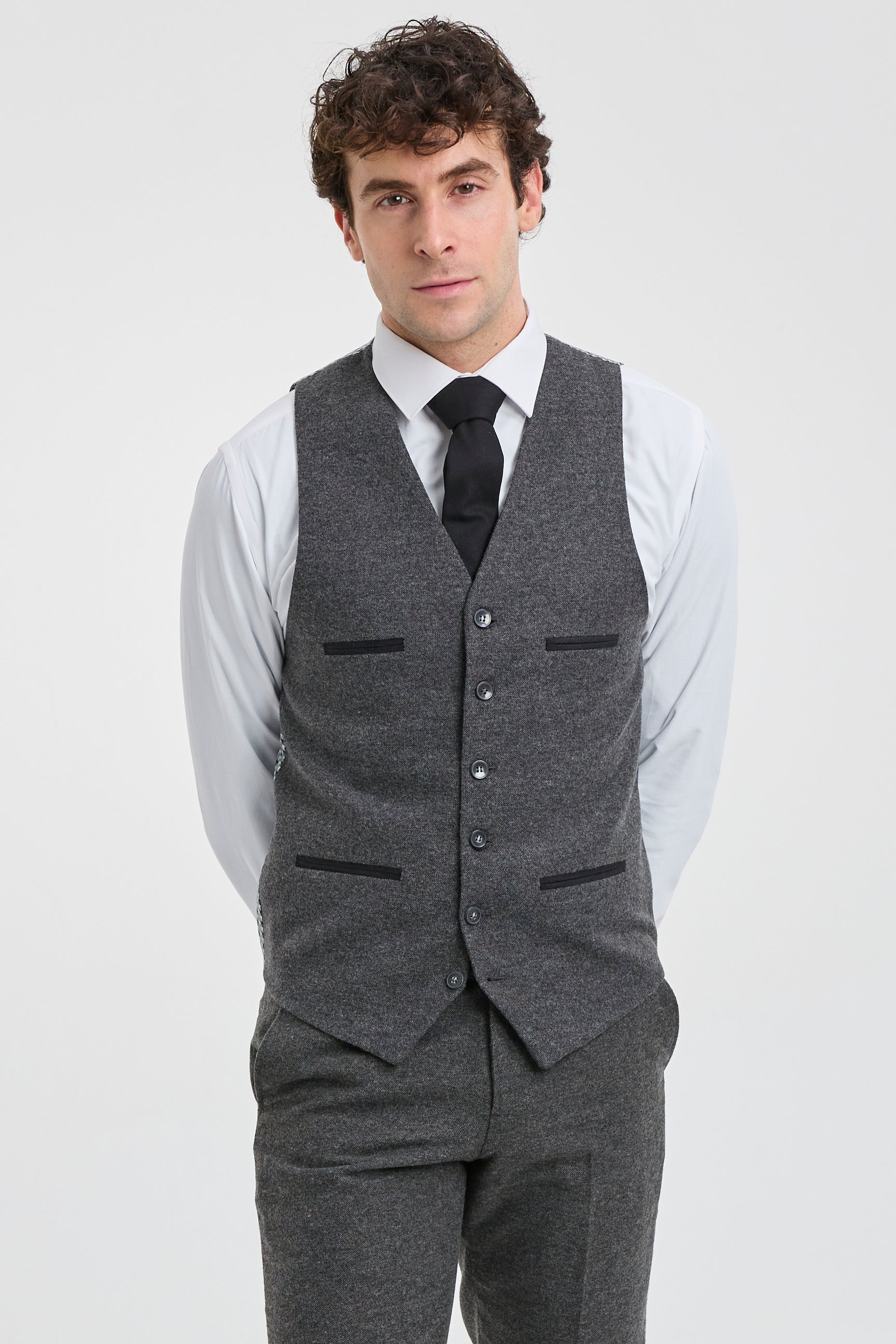 Miesten harmaa villainen 1920-luvun Peaky Blinders -puku