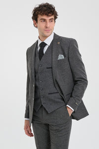 Miesten harmaa villainen 1920-luvun Peaky Blinders -puku