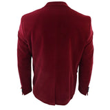 Miesten viininpunainen samettinen smokkibleiseri satiinikauluskäänteet illallinen häät vanhojentanssien smokki