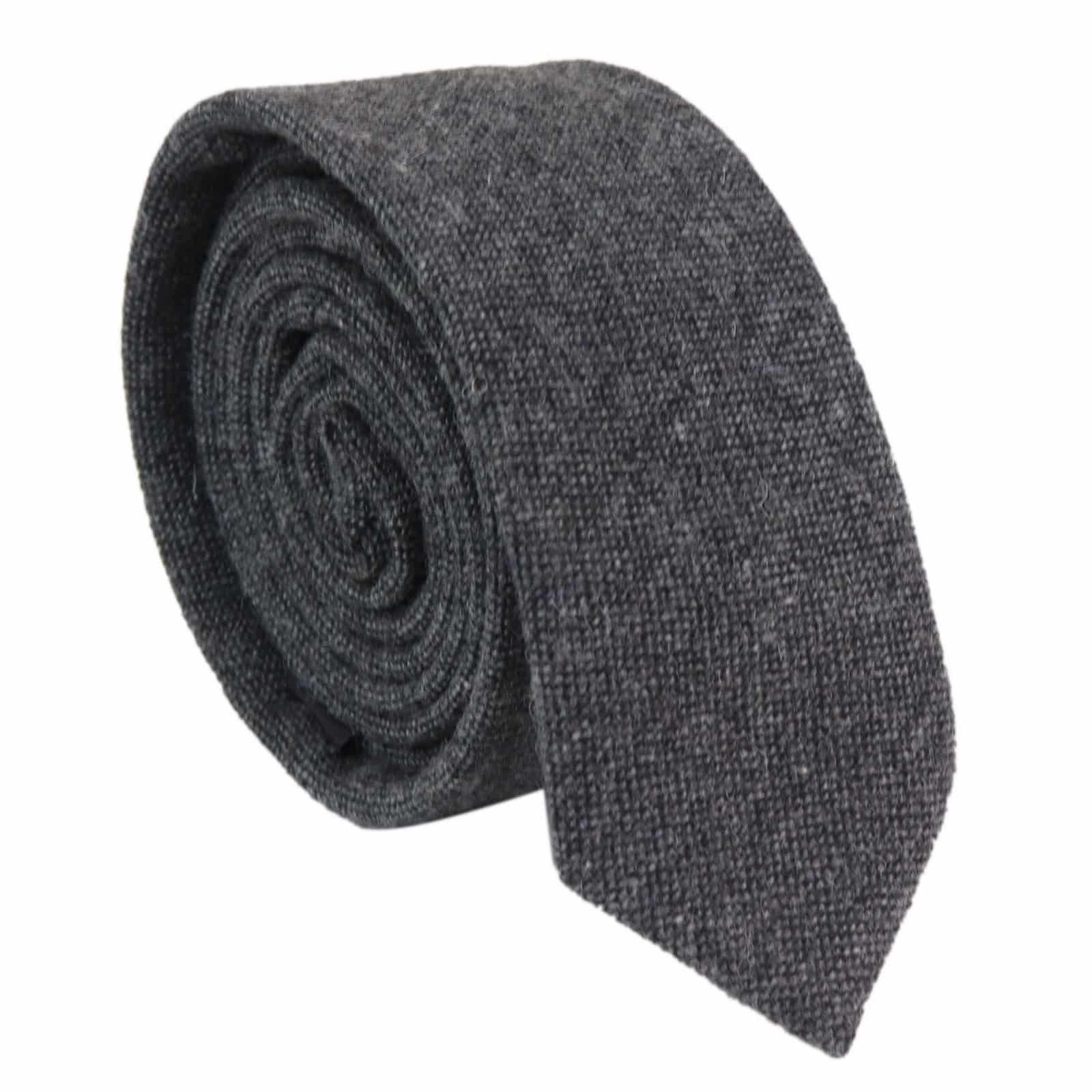 Miesten solmio- ja nenäliinasetti - harmaa tweed STZ23, yksi koko