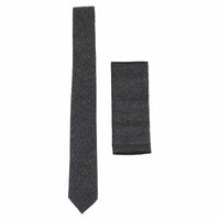 Miesten solmio- ja nenäliinasetti - harmaa tweed STZ23, yksi koko