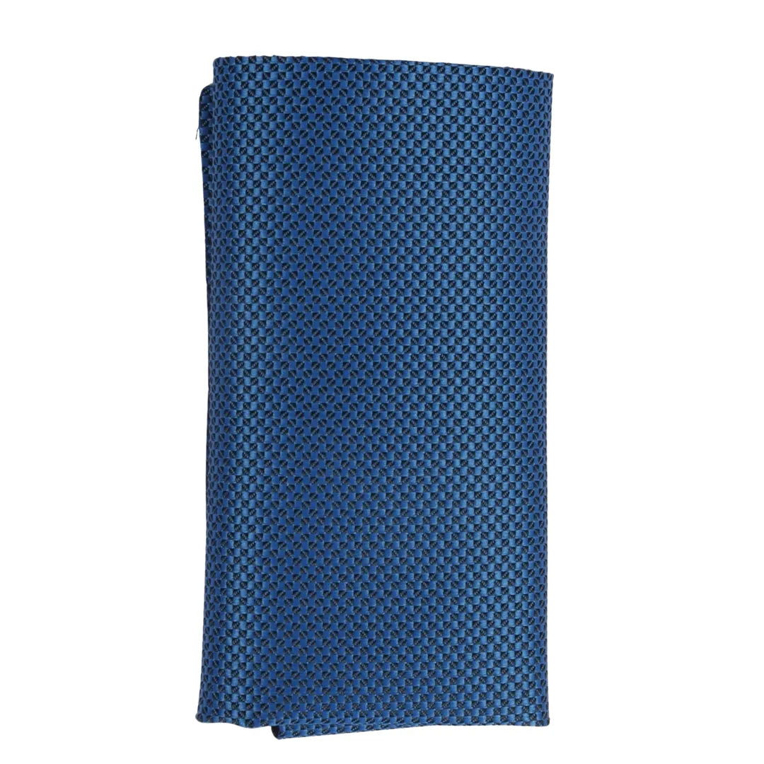 Miesten solmio taskukokoisella neliöllä - muodollinen yksivärinen solmio - sininen