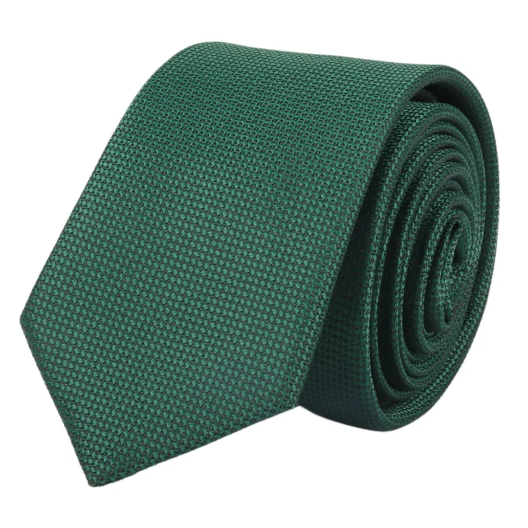 Miesten solmio taskulla ja neliöllä - muodollinen yksivärinen solmio - vihreä