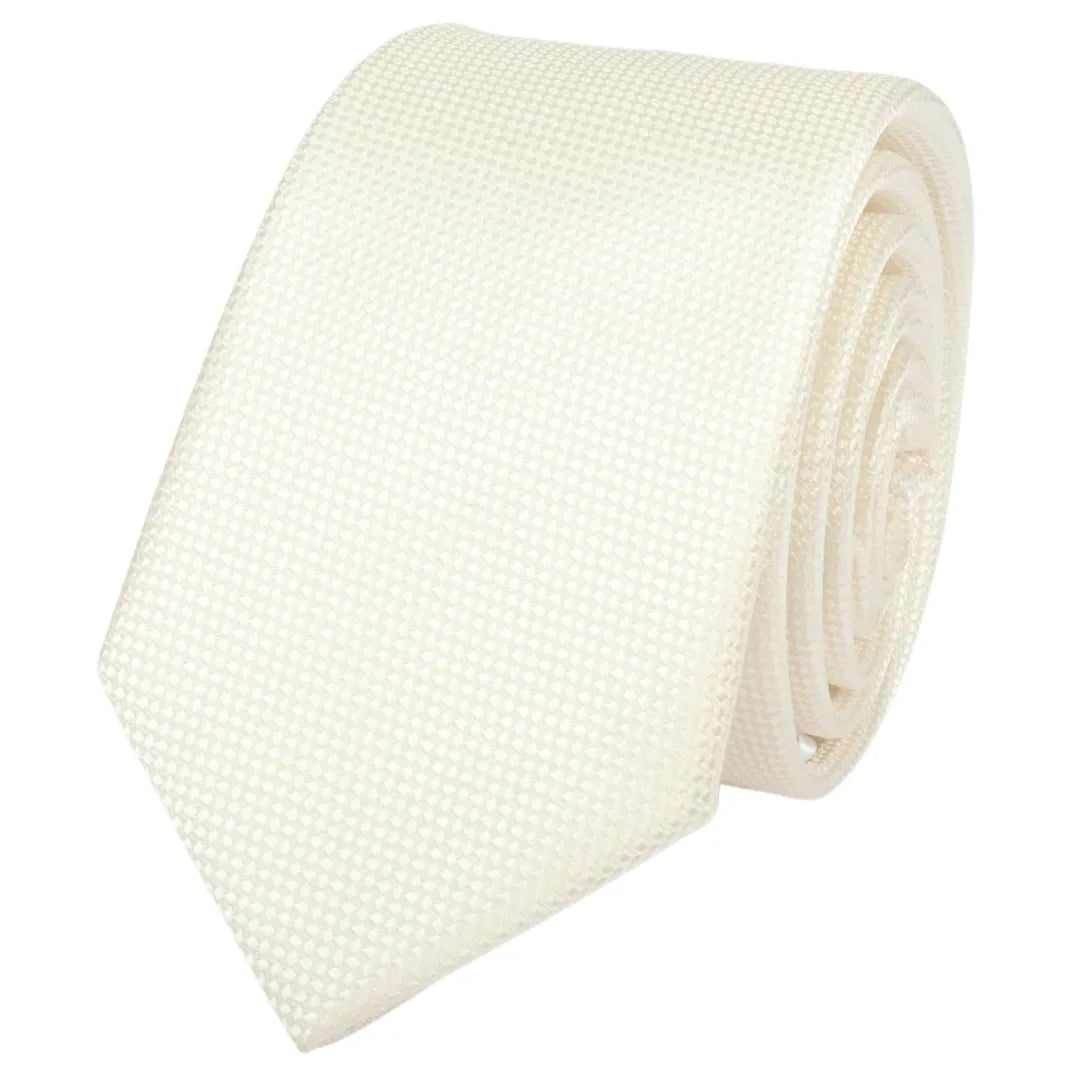 Miesten solmio taskusolmiolla, muodollinen yksivärinen solmio - norsunluunvärinen