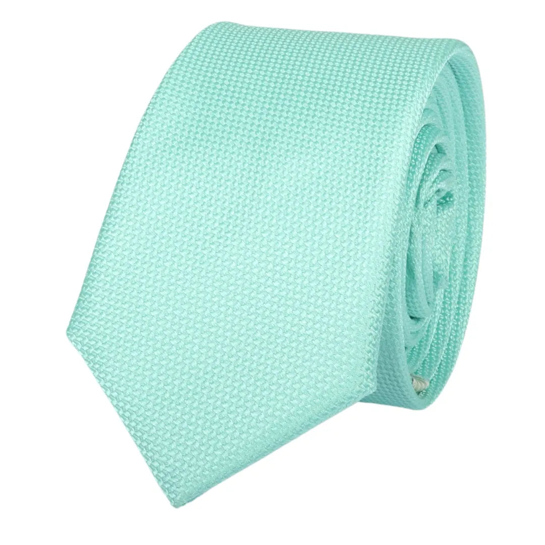 Miesten solmio taskukokoisella neliöllä, muodollinen yksivärinen solmio - Mintunvihreä