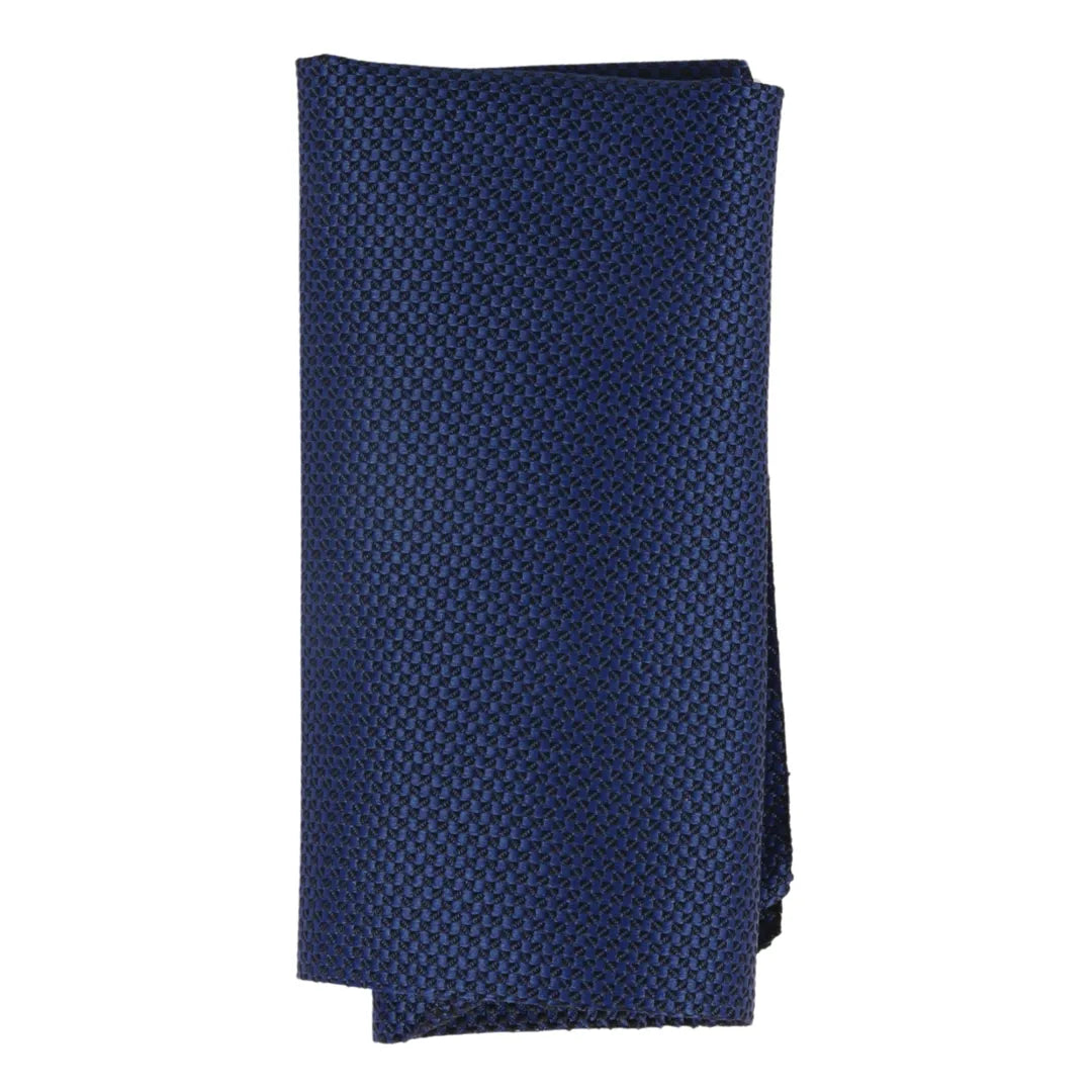 Miesten solmio taskusolmiolla, muodollinen yksivärinen solmio - Laivastonsininen