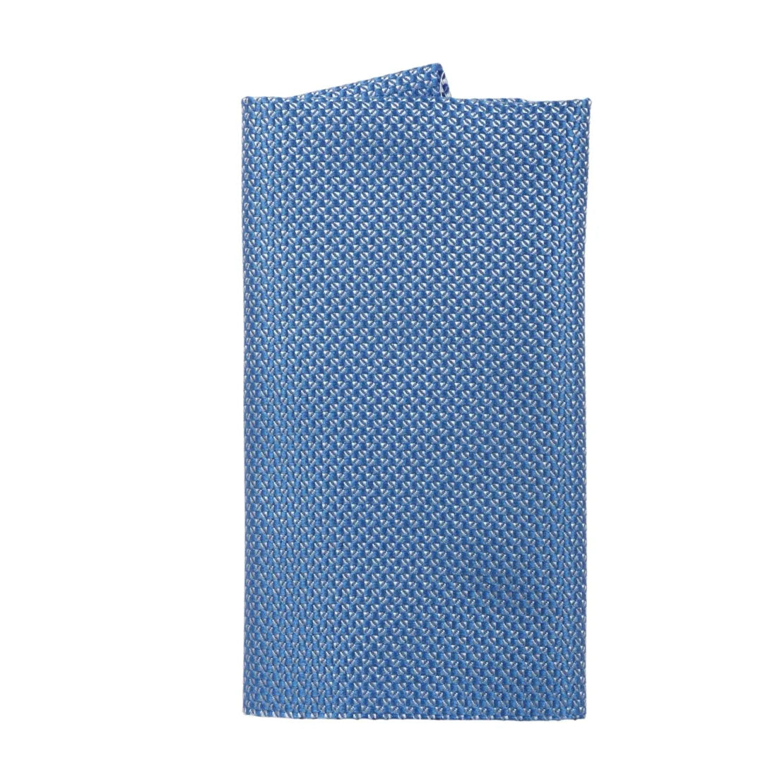 Miesten solmio taskulla ja neliöllä - muodollinen yksivärinen solmio - taivaansininen