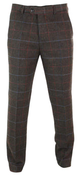 Cavani Tommy - Miesten kalanruotokuvioiset tweed-ruudulliset klassiset vintage-housut