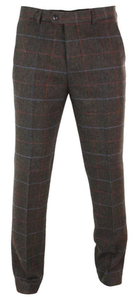 Cavani Tommy - Miesten kalanruotokuvioiset tweed-ruudulliset klassiset vintage-housut