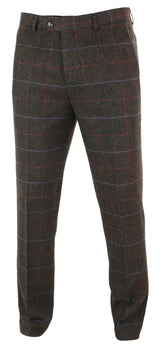 Cavani Tommy - Miesten kalanruotokuvioiset tweed-ruudulliset klassiset vintage-housut