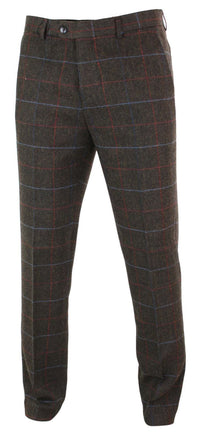 Cavani Tommy - Miesten kalanruotokuvioiset tweed-ruudulliset klassiset vintage-housut