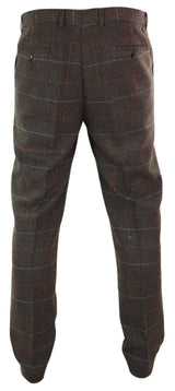 Cavani Tommy - Miesten kalanruotokuvioiset tweed-ruudulliset klassiset vintage-housut
