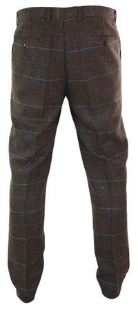 Cavani Tommy - Miesten kalanruotokuvioiset tweed-ruudulliset klassiset vintage-housut