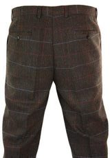 Cavani Tommy - Miesten kalanruotokuvioiset tweed-ruudulliset klassiset vintage-housut
