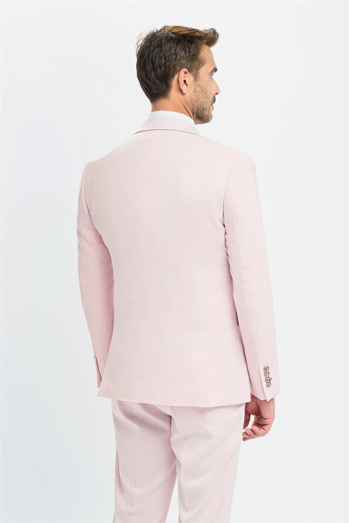 Tropez - Miesten pinkki kolmiosainen mittatilauspuku