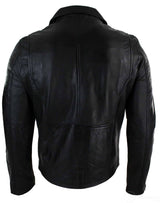 Aitoa nahkaa, kapea istuvuus, ristivetoketjullinen retro vintage Brando miesten takki, vintage biker-musta